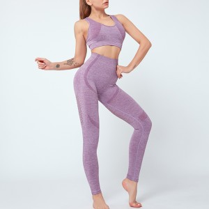 Ptsports seamless yoga backless set women pure color hot fashion sports bra and leggings women sexy sport wear