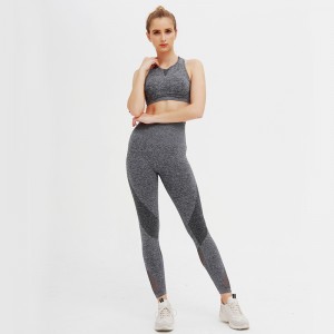 Ptspotrs wholesale offset printing customized design ladies shaper wear fitness and yoga gym pants bra set