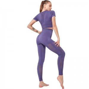 Sports high quality fashionable fitness and workout yoga pants set seamless women yoga wear