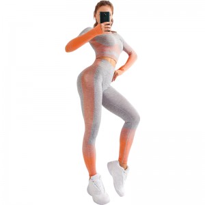 Women fitness yoga seamless long sleeve wear hot sell sportswear for women