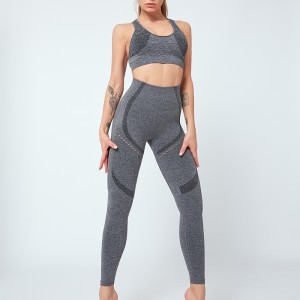 Ptsports seamless yoga backless set women pure color hot fashion sports bra and leggings women sexy sport wear