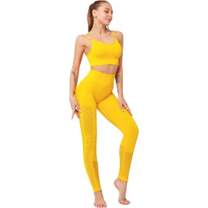 Wholesale Modern backless sports bra and leggings two pieces set women workout cool dry gym fitness yoga sets