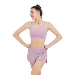 Ptsports Seamless Gym Wear Set Bulk Buy Sports Bra And Double Layer Shorts Tights For Women