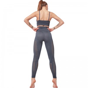 Wholesale Modern backless sports bra and leggings two pieces set women workout cool dry gym fitness yoga sets