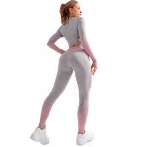 Women fitness yoga seamless long sleeve wear hot sell sportswear for women